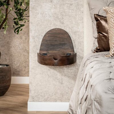 zwevende houten nachtkastjes set afbeelding 7