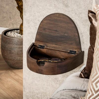 zwevende houten nachtkastjes set afbeelding 9