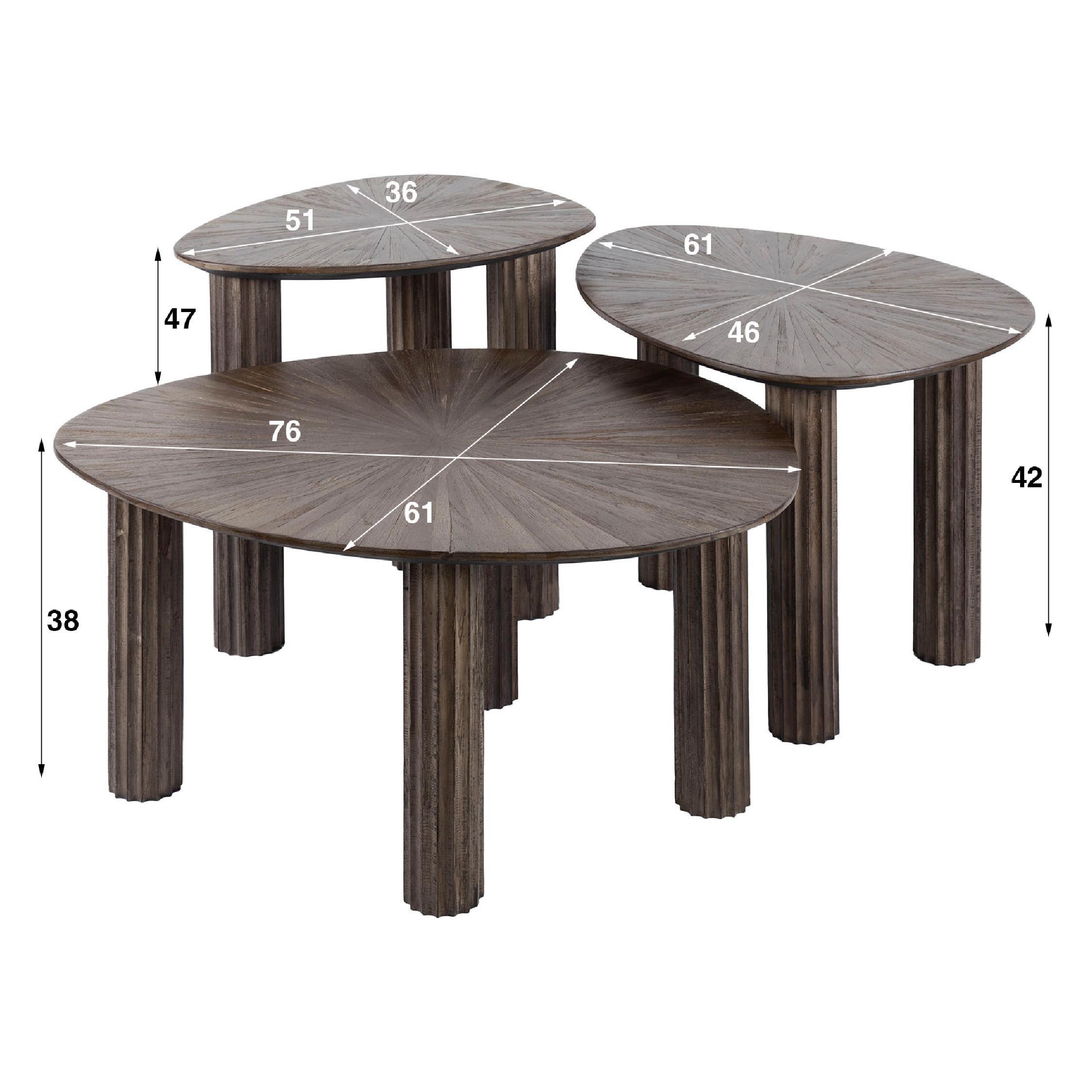 Sena salontafel set massief teak espresso afbeelding 3