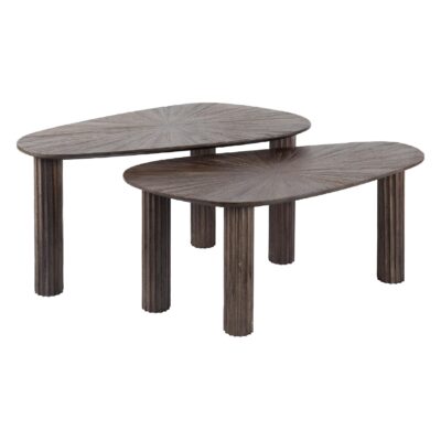 organische teak salontafel set Sena afbeelding 1