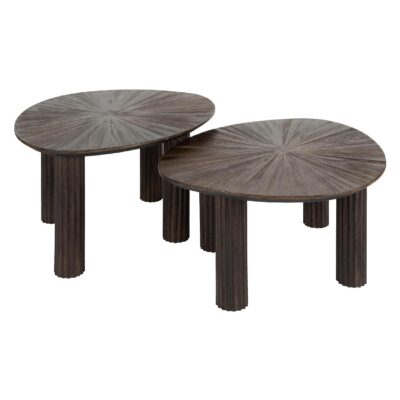 driehoekige teak salontafel set Sena afbeelding 1