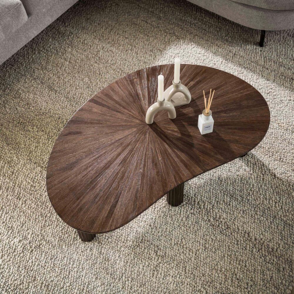 niervormige teak salontafel Sena afbeelding 4