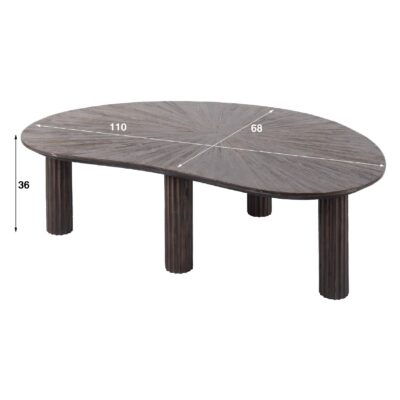 niervormige teak salontafel Sena afbeelding 3