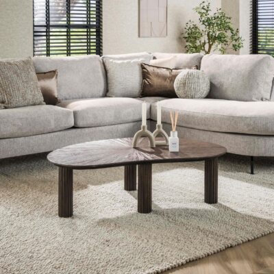 niervormige teak salontafel Sena afbeelding 5