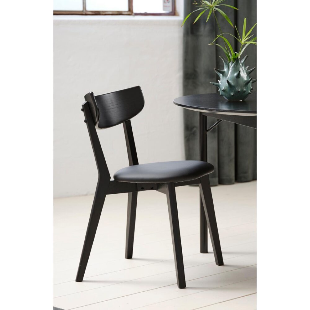 zwarte eiken eetkamerstoelen Karo set van 2 afbeelding 9