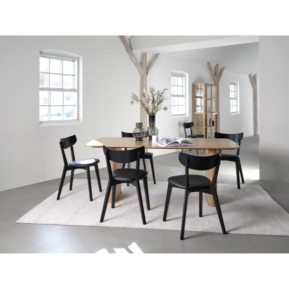 zwarte eiken eetkamerstoelen Karo set van 2 afbeelding 7