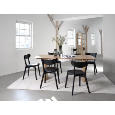 zwarte eiken eetkamerstoelen Karo set van 2 afbeelding 7