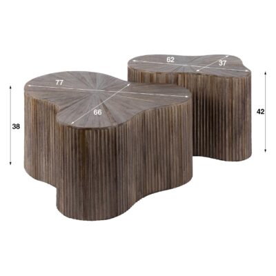 salontafel set teak espresso Sena afbeelding 2
