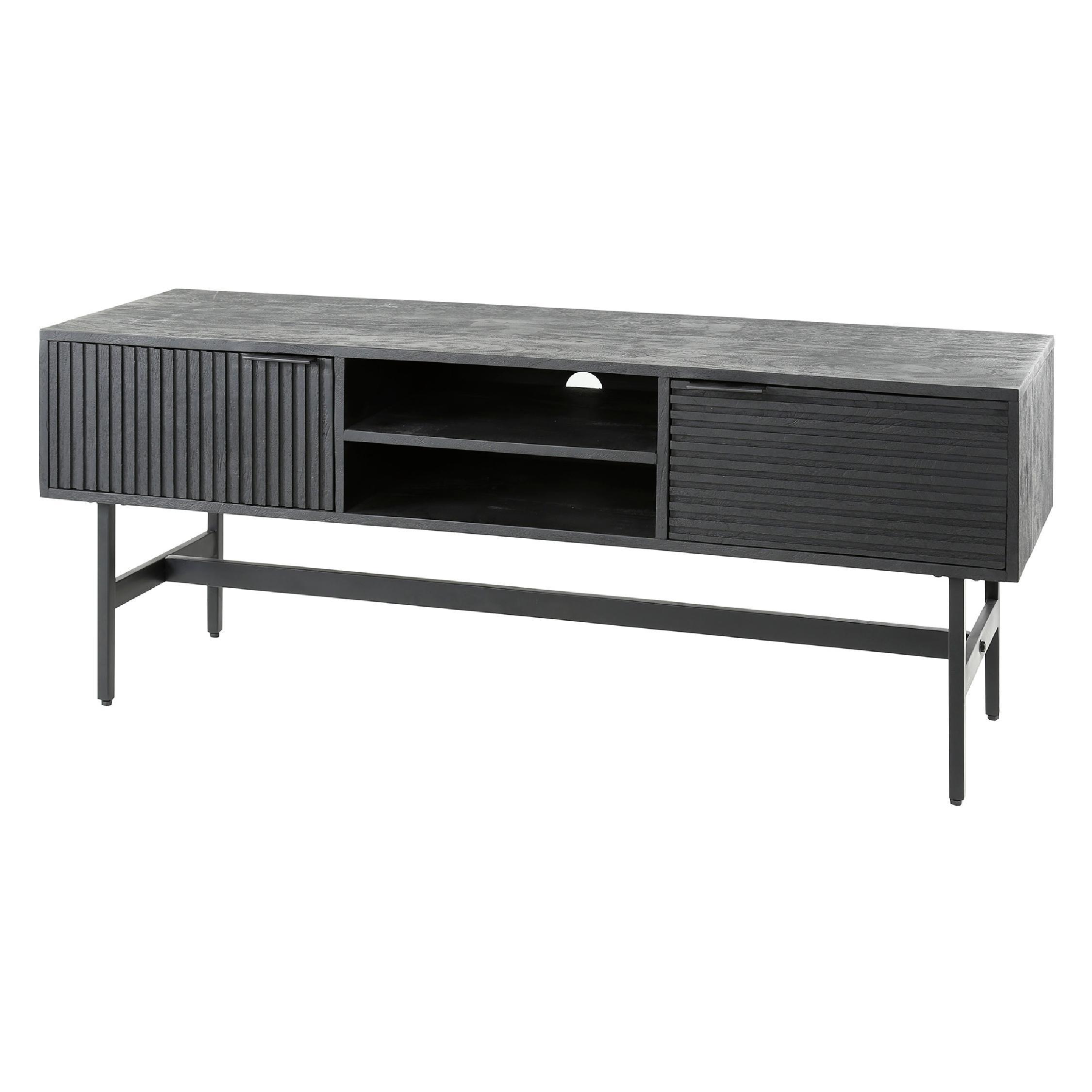 zwart mangohouten tv-meubel Arek afbeelding 1