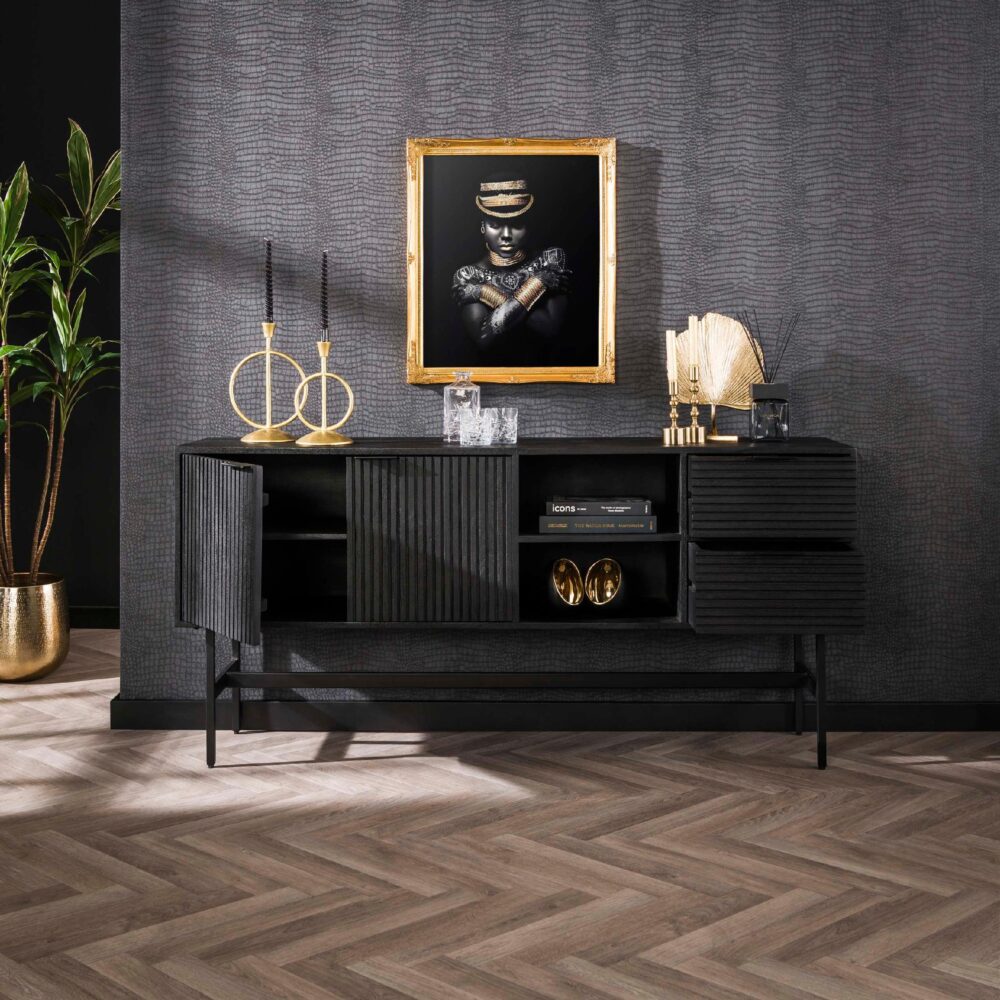 zwart mangohouten dressoir Arek afbeelding 4