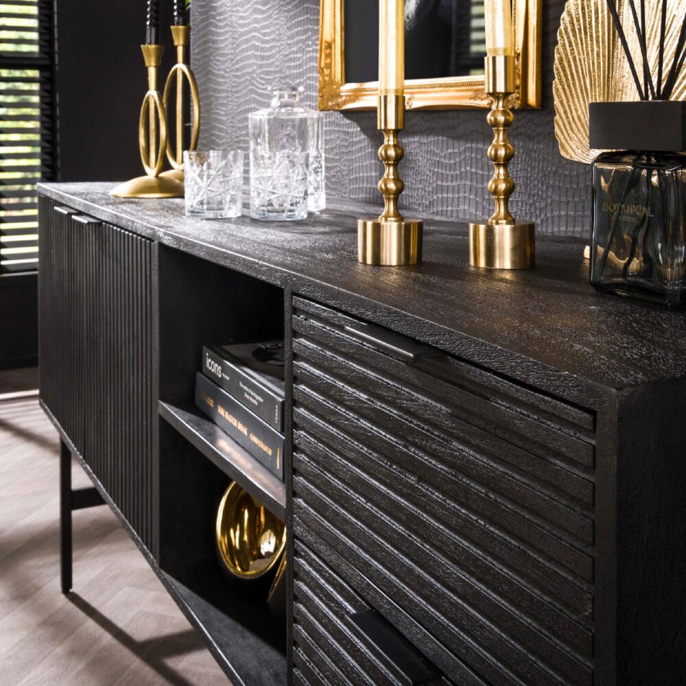 zwart mangohouten dressoir Arek afbeelding 5