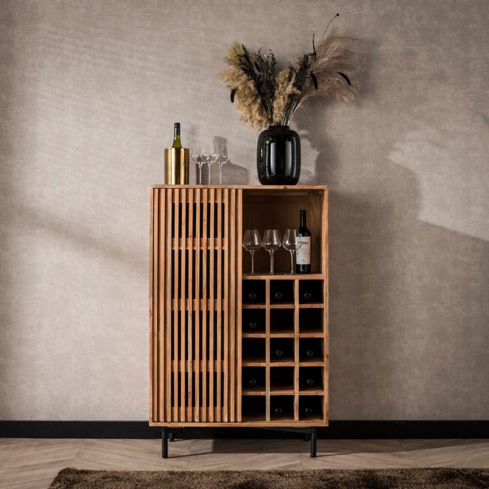 houten wijnkast met opbergruimte afbeelding 3
