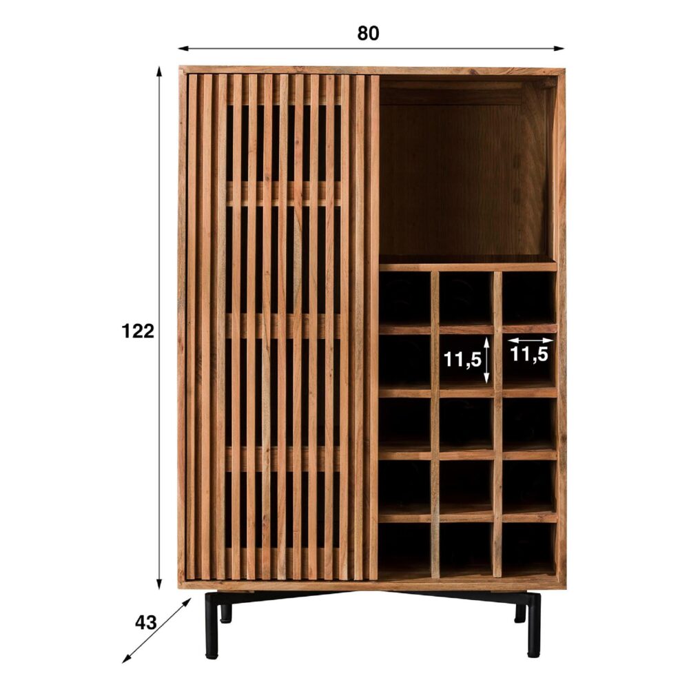 houten wijnkast met opbergruimte afbeelding 2