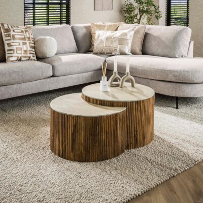 salontafel set Sora mangohout afbeelding 3