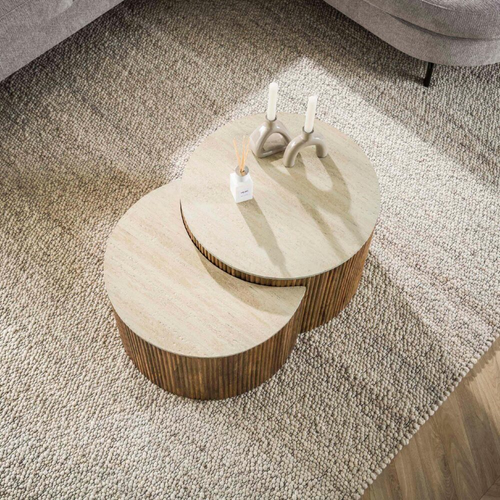 salontafel set Sora mangohout afbeelding 4