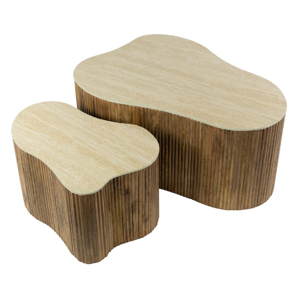 Sora salontafelset massief mangohout afbeelding 3