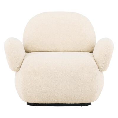 beige chenille fauteuil afbeelding 1