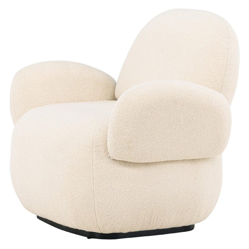 beige chenille fauteuil afbeelding 3