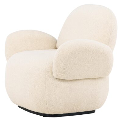 beige chenille fauteuil afbeelding 3
