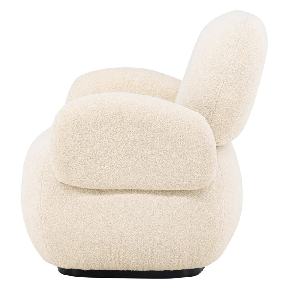 beige chenille fauteuil afbeelding 4