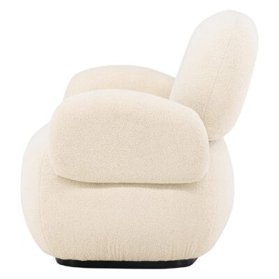 beige chenille fauteuil afbeelding 4