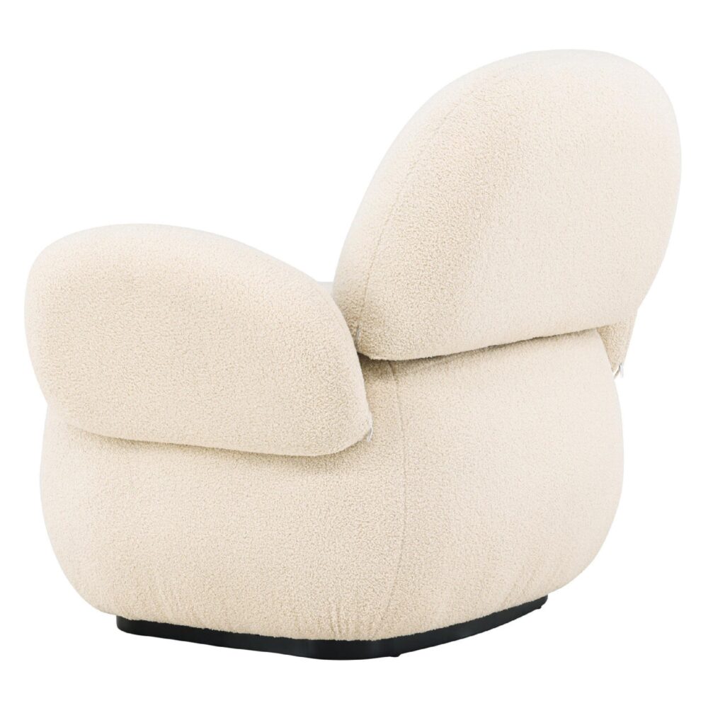 beige chenille fauteuil afbeelding 5