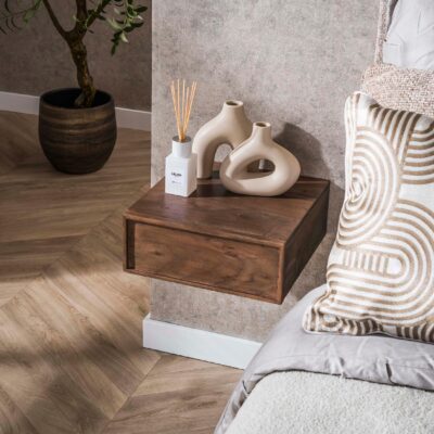 zwevende nachtkastjes acaciahout afbeelding 6