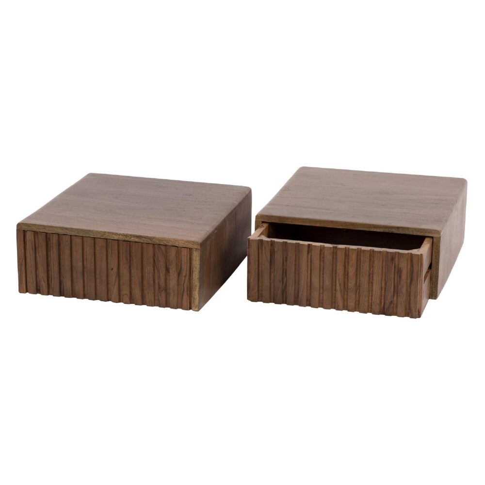 zwevend nachtkastje acaciahout Finn afbeelding 3