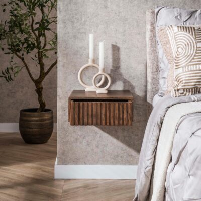 zwevend nachtkastje acaciahout Finn afbeelding 6