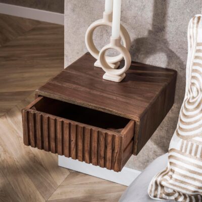 zwevend nachtkastje acaciahout Finn afbeelding 7