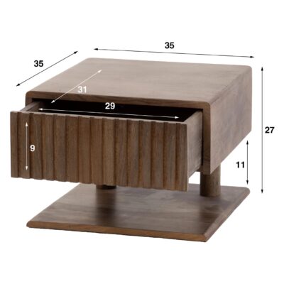 zwevend nachtkastje Finn acaciahout afbeelding 4