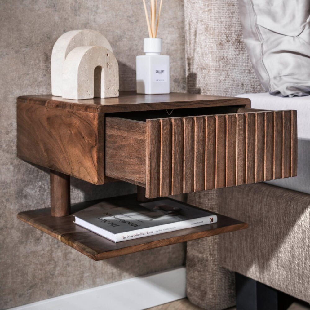 zwevend nachtkastje Finn acaciahout afbeelding 7