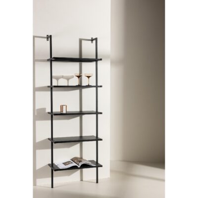 zwarte metalen boekenkast 5 planken afbeelding 7