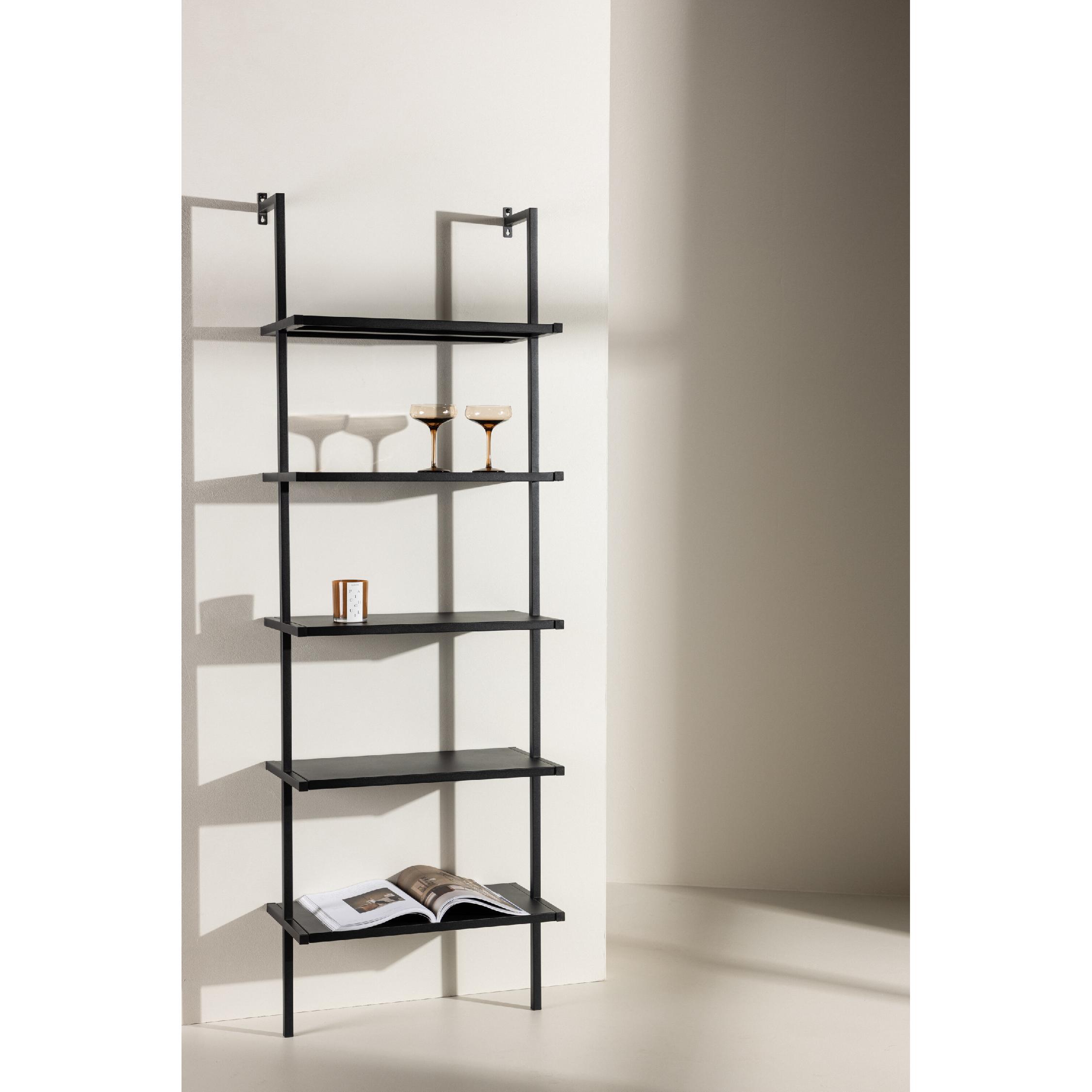 zwarte metalen boekenkast 5 planken afbeelding 7