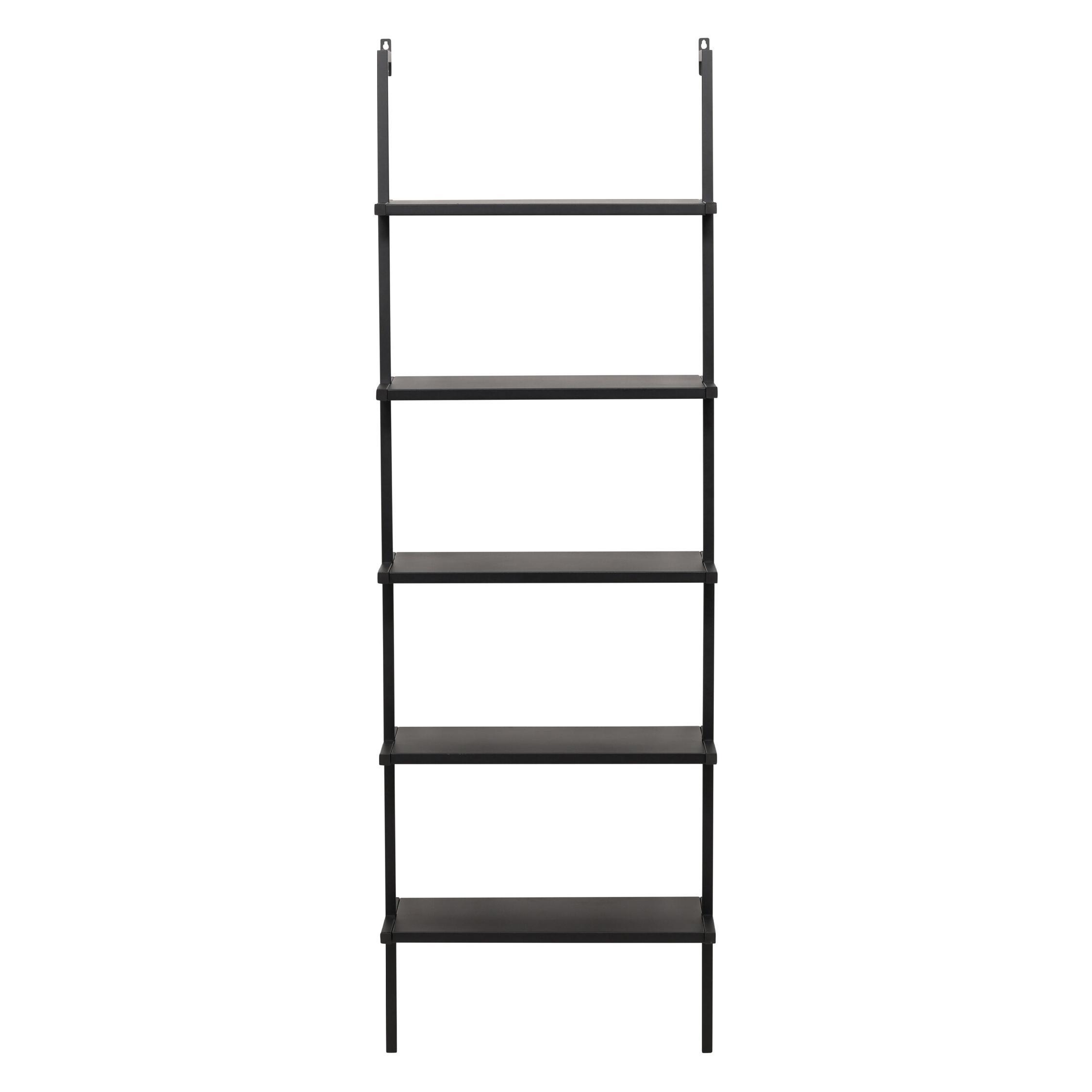 zwarte metalen boekenkast 5 planken afbeelding 4