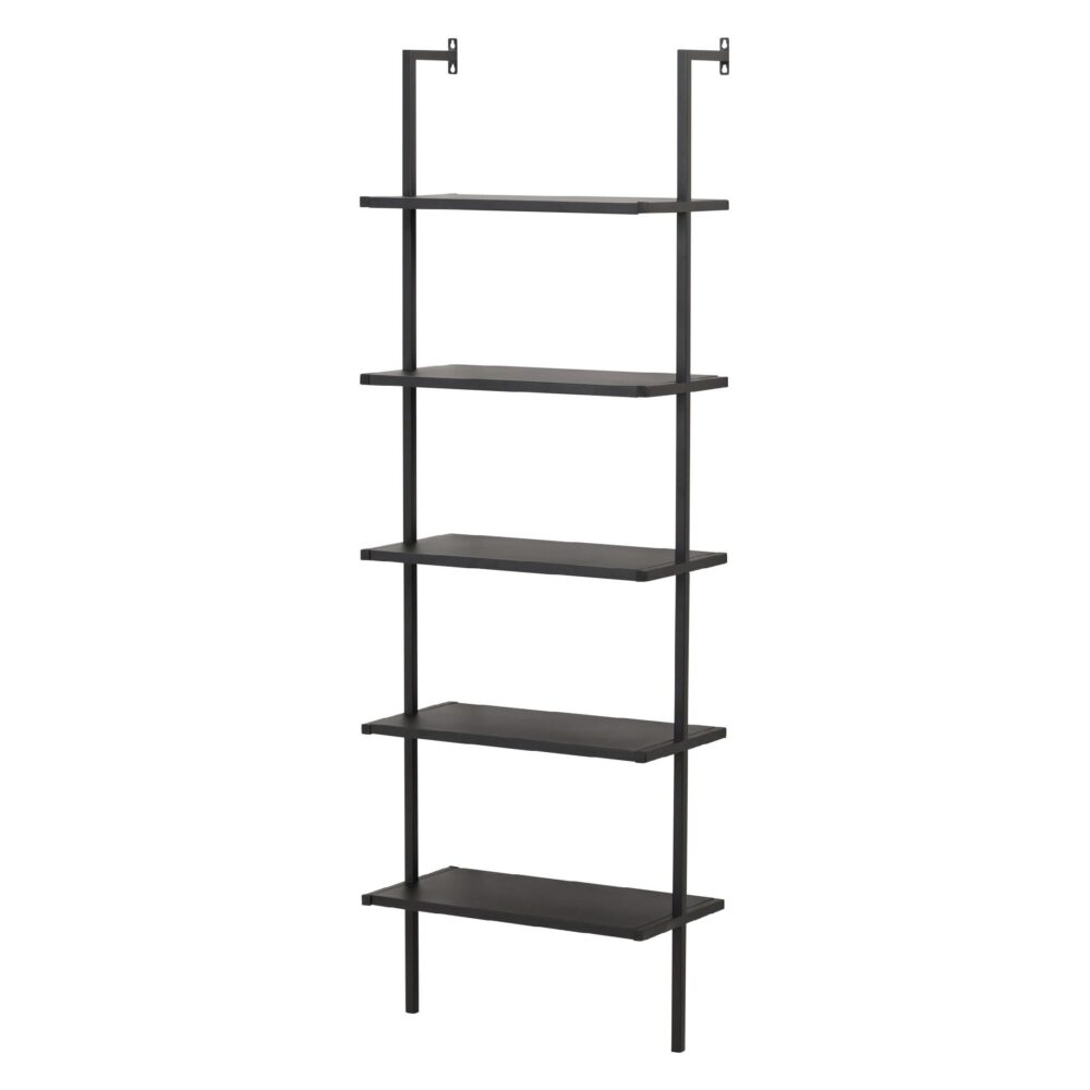 zwarte metalen boekenkast 5 planken afbeelding 5