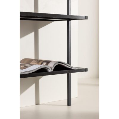 zwarte metalen boekenkast 5 planken afbeelding 9