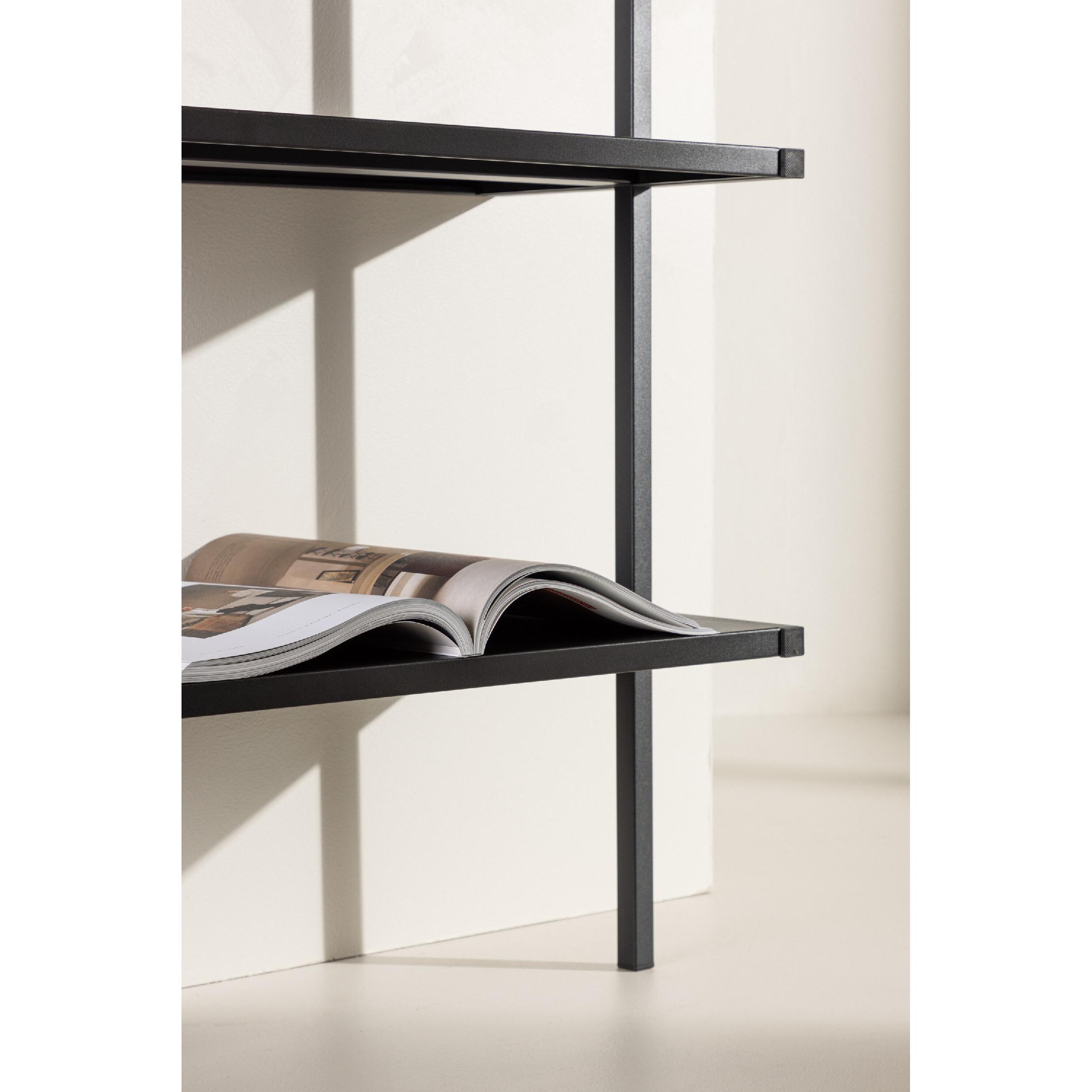 zwarte metalen boekenkast 5 planken afbeelding 9