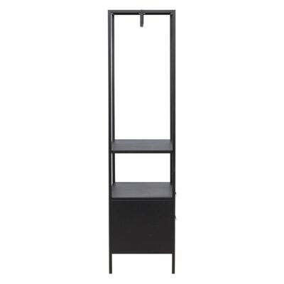 zwart stalen kledingrek met lades afbeelding 2