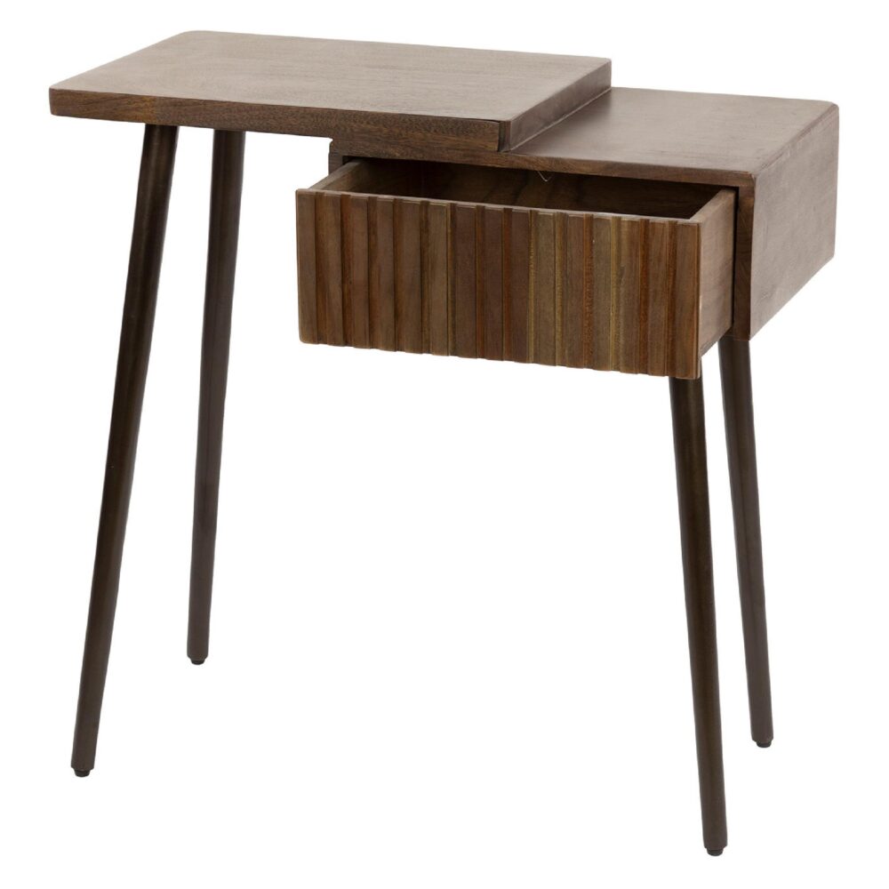 acaciahouten nachtkastje Finn met lade rechts afbeelding 2