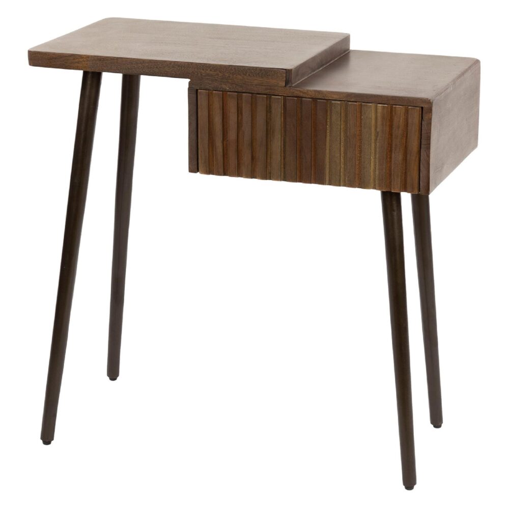 acaciahouten nachtkastje Finn met lade rechts afbeelding 1