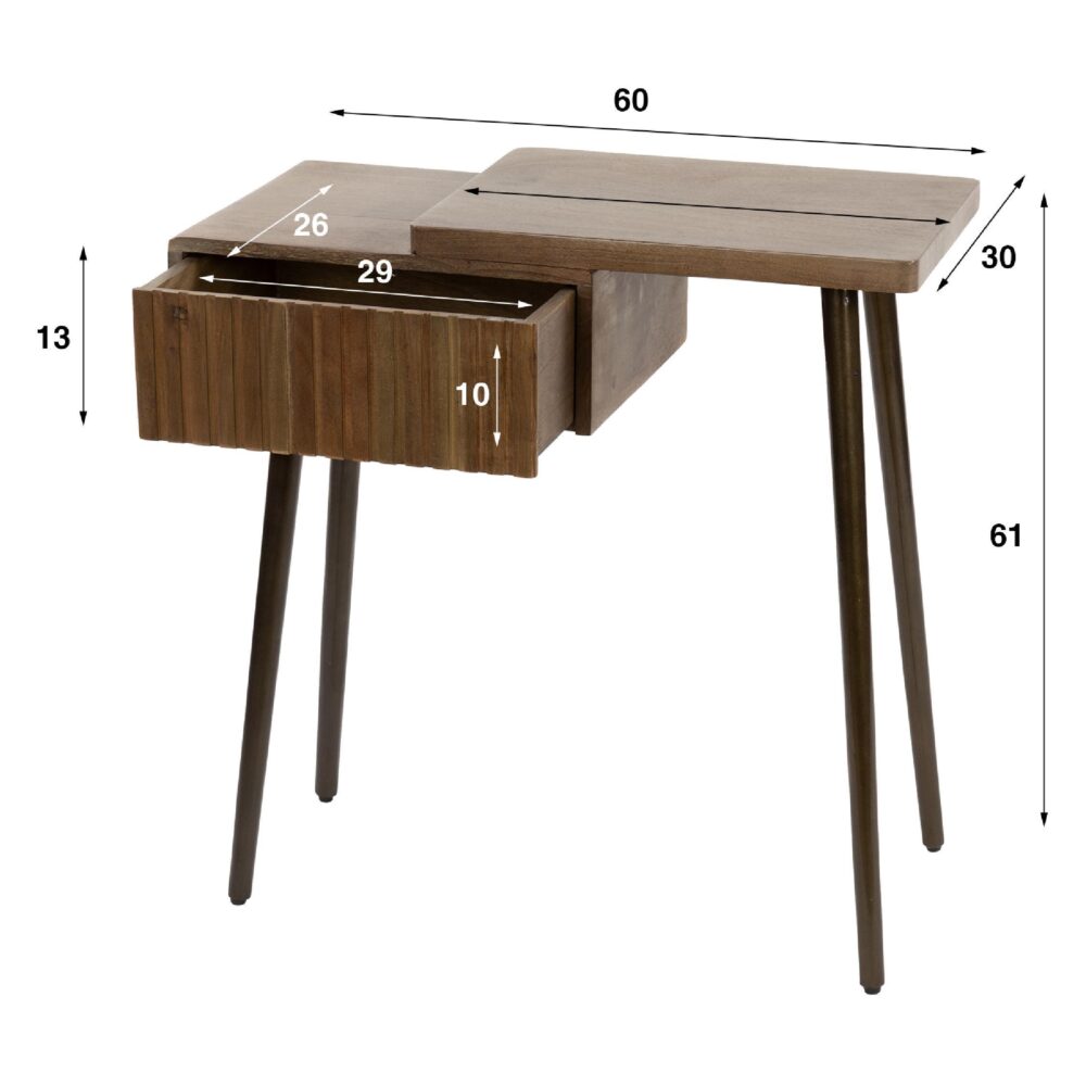 nachtkastje Finn acaciahout bruin afbeelding 3