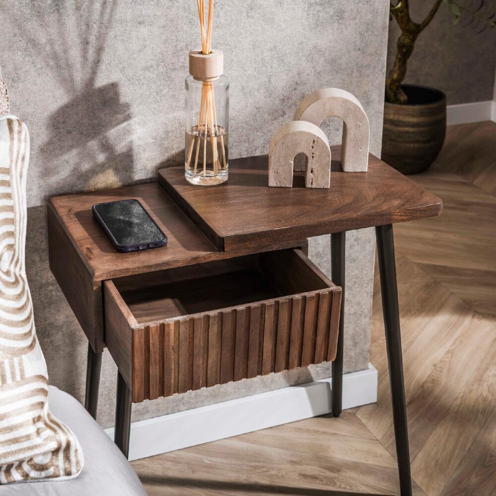 nachtkastje Finn acaciahout bruin afbeelding 6