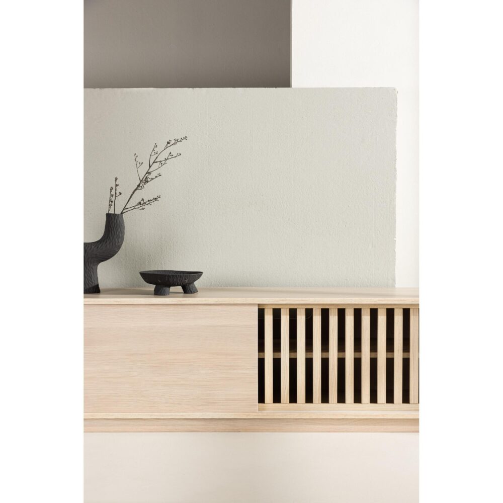 tv meubel Kaia whitewash met schuifdeur afbeelding 10