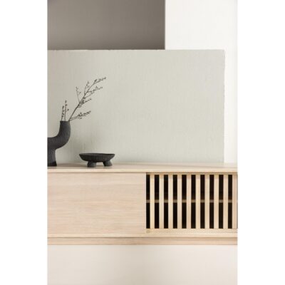 tv meubel Kaia whitewash met schuifdeur afbeelding 10