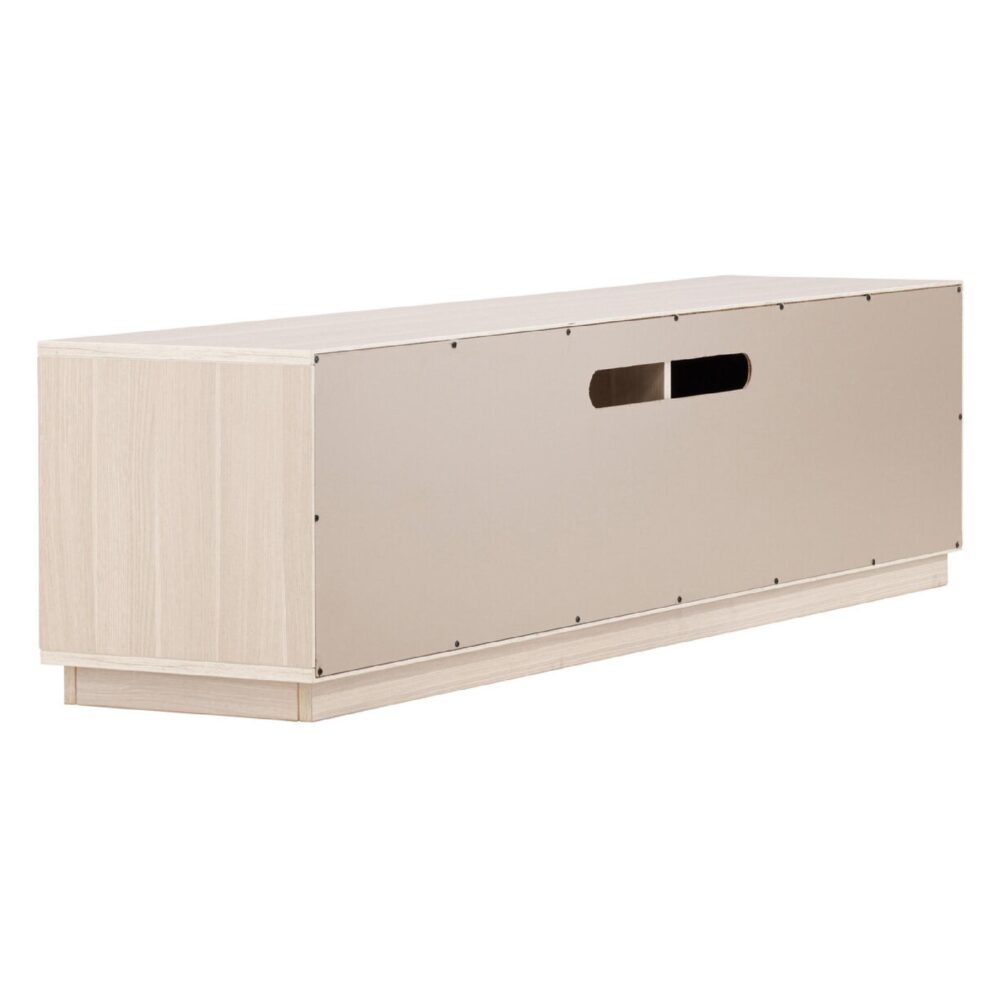 tv meubel Kaia whitewash met schuifdeur afbeelding 8