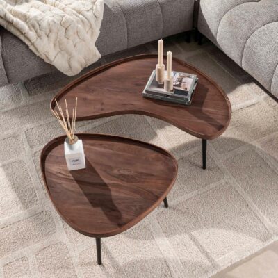 salontafelset Finn massief acaciahout afbeelding 4