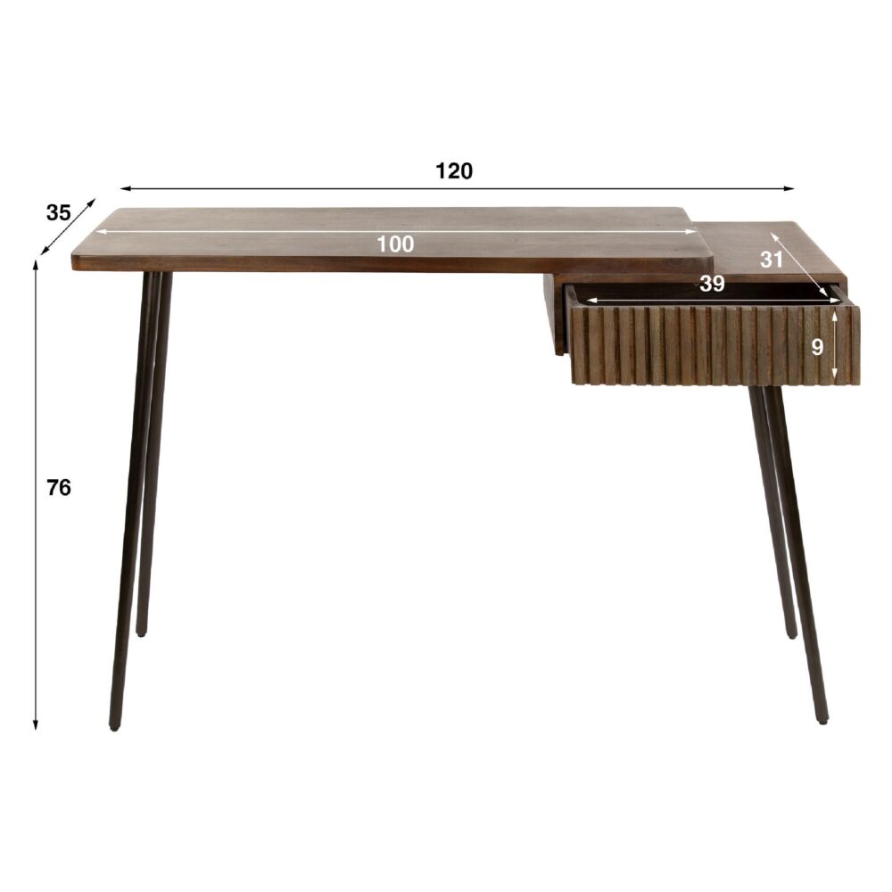 haltafel Finn massief acaciahout afbeelding 3
