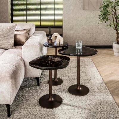 hoge bijzettafel Olav antiek koper afbeelding 3