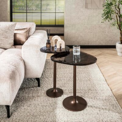 hoge bijzettafel Olav antiek koper afbeelding 6